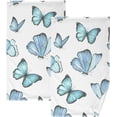 thumbnail image 1 of Coolnut Watercolor Butterflies Patterned Hand Towels 2 PCS, Cotton Bath Towel for Drying Face Hands Body Decorative Water Absorbent Lightweight Towels for Bathroom Ktichen Travel Gym, 16"x28", 1 of 6
