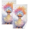 thumbnail image 1 of Coolnut Watercolor Cute Bird Hand Towels 2 Pieces, Cotton Bath Towel for Drying Face Hands Body Decorative Water Absorbent Lightweight Towels for Bathroom Ktichen Travel Gym, 16"x28", 1 of 6
