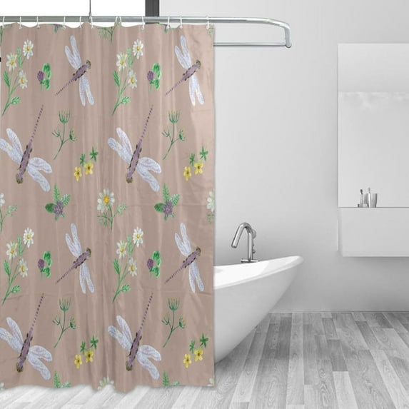 Coolnut Watercolor Dragonfly Shower Curtain Waterproof Bathroom Fabric Shower Curtain Set with Hooks, 60x72 inches（220） Home Decor