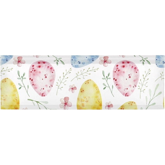 Coolnut Watercolor Easter Egg Valance Faux Linen Small Window Curtains Short Rod Pocket Valances for Kitchen, Living Room, Bathroom, Modern, 54" L x 18" W Home Decor