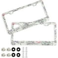 thumbnail image 1 of Coolnut Watercolor Floral Pattern License Plate Frame 2 Pack 2 Holes Car Aluminum License Plate Holder Automotive Parts Decoration Universal with Screw Caps Cover, 1 of 7