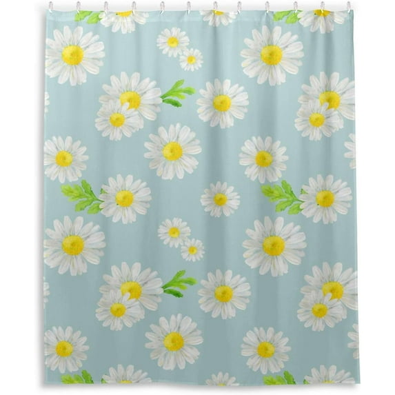 Coolnut Watercolor Flower Pattern Shower Curtain Bathroom Decor Watercolor Shower Curtain Sets Fabric Cloth Bathroom Curtains with Hooks 60x72 Inch