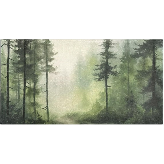 Coolnut Watercolor Forest Bath Mat, Dry Quickly Non Slip Absorbent Bath Rug, Soft Living Room Bedroom Home Floor Mats, Bath Mats for Bathroom, Tub and Shower 20" x 39" Home Decor