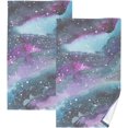 thumbnail image 1 of Coolnut Watercolor Galaxy Patterned Hand Towels 2 PCS, Cotton Bath Towel for Drying Face Hands Body Decorative Water Absorbent Lightweight Towels for Bathroom Ktichen Travel Gym, 16"x28", 1 of 6