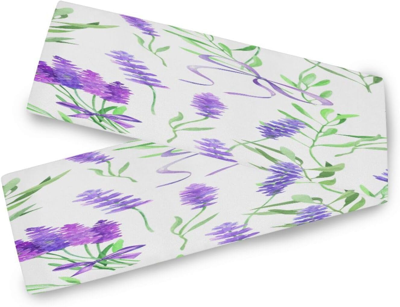 Coolnut Watercolor Lavender Table Runner Machine Washable Polyester ...