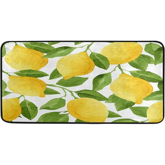 Coolnut Watercolor Lemons Kitchen Mats, Anti Fatigue Standing Mat for, Perfect for Kitchens, 20"x39" Home Decor