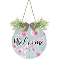 thumbnail image 1 of Coolnut Watercolor Orchid Front Door Round, Hanging Welcome Sign, Front Door for Home, Farmhouse, Porch, Wall Hanging, Outdoor Home Decor, 1 of 7