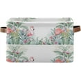 thumbnail image 1 of Coolnut Watercolor Palm Flamingo Foldable Canvas Storage Bin, Sturdy Fabric Storage Basket with Handles, Storage Cube Box for Organizing Shelf Nursery Toy Closet 1PCS#1172 Home Decor, 1 of 7