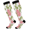 thumbnail image 1 of Coolnut Watercolor Pink Roses Compression Socks for Women&Men, Circulation-Best Support for Nurses,Running,Athletic-2 Pack, 1 of 7