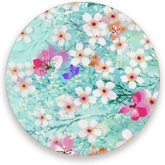 Coolnut Watercolor Rose Peony Coasters for Drinks Set of 2, Absorbent Ceramic Drink Coaster with Cork Base for Wooden Coffee Table, Cool Housewarming Gift for Home Decor Gifts