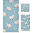 thumbnail image 1 of Coolnut Watercolor Sheep Bath Towels Soft Absorbent Bath Towels Bath Towel Set of 3 for Home Hotel Bathroom Decor, 1 of 6
