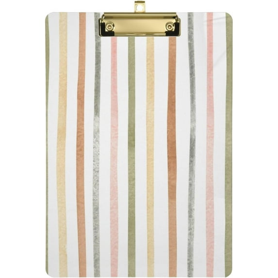 Coolnut Watercolor Stripes Clipboard, Acrylic Standard A4 Letter Size Clip Board with Low Profile Clip for Office, Classroom, Doctor, Nurse and Teacher Gifts