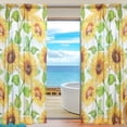 thumbnail image 1 of Coolnut Watercolor Sunflowers On White Sheer Gauze Door Curtain Window Curtain Drapes for Living Room Kids Bedroom Window Treatment W55 x L78 In 2 Panels, 1 of 4