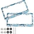 thumbnail image 1 of Coolnut Watercolor Whale License Plate Frame 2 Pack 2 Holes Car Aluminum License Plate Holder Automotive Parts Decoration Universal with Screw Caps Cover, 1 of 7