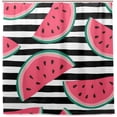 thumbnail image 1 of Coolnut Watermelon Black White Stripe Bath Shower Curtain Liners 72"x72", Polyester Waterproof Bath Curtains with Hooks for Bathroom Decoration, 1 of 5