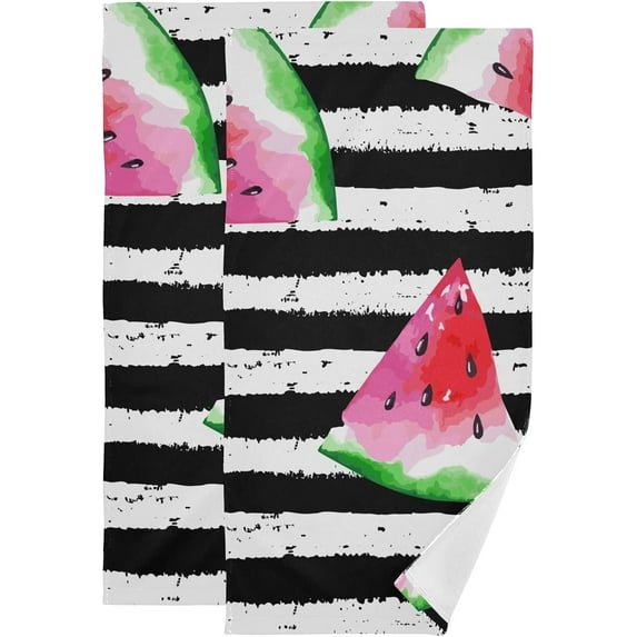 Coolnut Watermelon Soft Hand Towels, 2 PcsAbsorbent Bath Towel Decorative Fingertip Towels for Bathroom Gym Spa Hotel Beach Swimming Pool,14.4"x 28.3"