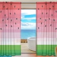 thumbnail image 1 of Coolnut Watermelon with Black Seeds Semi Sheer Curtains Window Voile Drapes Panels Treatment-55x84in for Living Room Bedroom Kids Room, 2 Pieces, 1 of 4