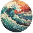 thumbnail image 1 of Coolnut Wave View Round Placemats Washable Placemats Non-Slip Heat-Resistant Table Place Mats for Dining Kitchen Holiday Party Table 15.4"-4PCS Home Decor, 1 of 7