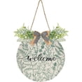 thumbnail image 1 of Coolnut Welcome Sign Hanging Plaque Sign Coniferous Branches Porch Wall Front Door Garden Home Welcome Hanging Sign, 12x12 in Home Decor, 1 of 7