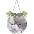thumbnail image 1 of Coolnut Welcome Sign Hanging Plaque Sign Grey Abstract Marble Porch Wall Front Door Garden Home Welcome Hanging Sign, 12x12 in Home Decor, 1 of 7