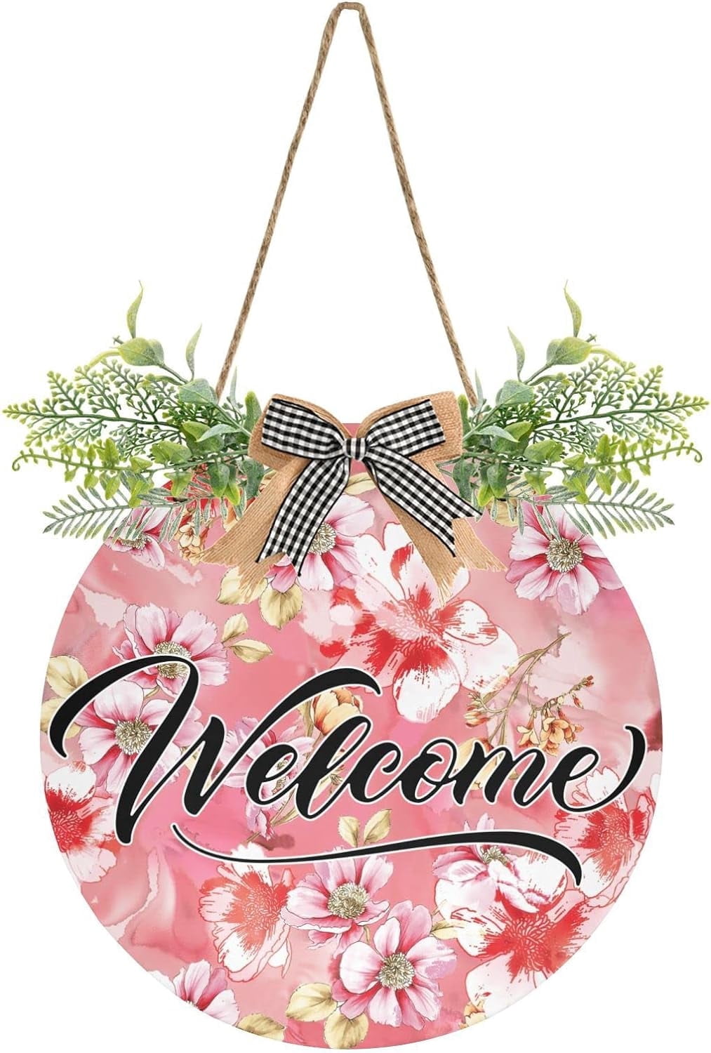 Coolnut Welcome1 Watercolor Floral Pattern Welcome Sign for Front Door ...