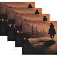 thumbnail image 1 of Coolnut Western Cowboy Cloth Napkins Set of 6, Reusable Washable Polyester Dinner Table Napkins for Family, Weddings, Parties, Home Decor, 20 x 20 Inch Washcloth Gift, 1 of 7