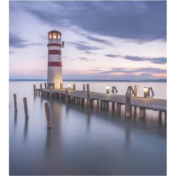 Coolnut Wharf Lighthouse Dishwasher Magnet Cover,Reusable Fridge Panel Decal with Magnetic Stickers for Kitchen Appliance Home Decor, 23"x 26"