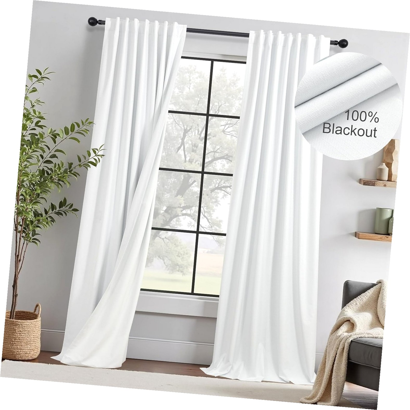 Coolnut White 100% Curtains for Office at /Playroom/Classroom Thermal ...