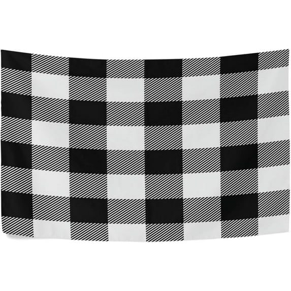 Coolnut White Black Buffalo Plaid Tapestry Aesthetic Tapestry Wall Hanging 80" x 60" Inches Home Decor Gifts