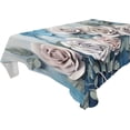thumbnail image 1 of Coolnut White Blue Roses Rectangle Tablecloth Waterproof Polyester Table Clothative Stain Resistant & Wrinkle Resistant Washable Table Cover for Dining Table/Party/Camping 60x108 Inch Decor Gift, 1 of 7