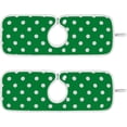 thumbnail image 1 of Coolnut White Green Polka Dot 2PCS Faucet Absorbent Mat Kitchen Faucet Sink Splash Guard Microfiber Cloth Faucet Splash Catcher Water Absorbent Mat, Faucet Mat for Kitchen Sink 14x5in, 1 of 7