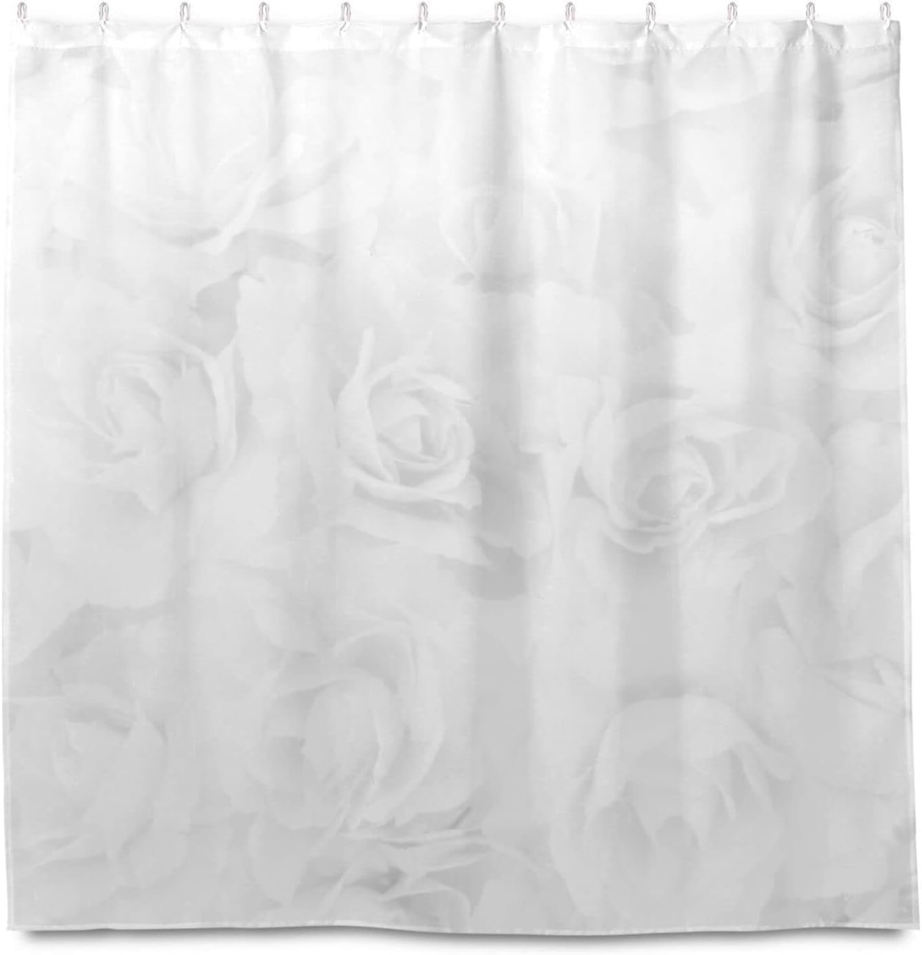 Coolnut White Rose Shower Curtain Bathroom Decor Watercolor Shower