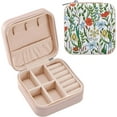 thumbnail image 1 of Coolnut Wild Flowers Pattern Compact Leather Jewelry Box - Mini Travel Jewelry Case Organizer & Holder for Girls, Women | Ideal for Rings, Earrings, Necklaces Women Gifts, 1 of 7