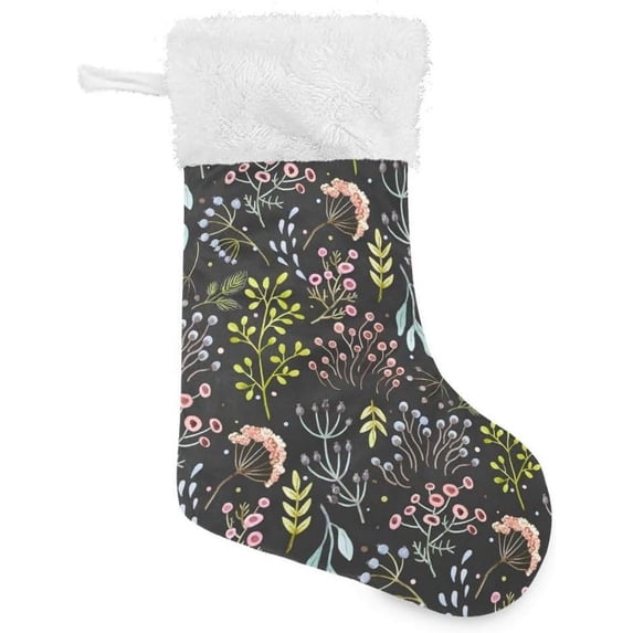 Coolnut Wildflower Christmas Stocking, Personalized Large Candy Stocking, Xmas Stockings Decoration Hanging Gift for Family Holiday Party Ornaments Decor Fireplace