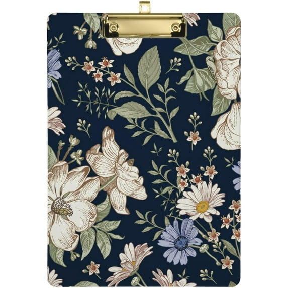 Coolnut Wildflowers Clipboard A4 Standard Size Decorative Clipboard with Low Profile Metal Clip for Students Men Women Classroom and Office Gifts