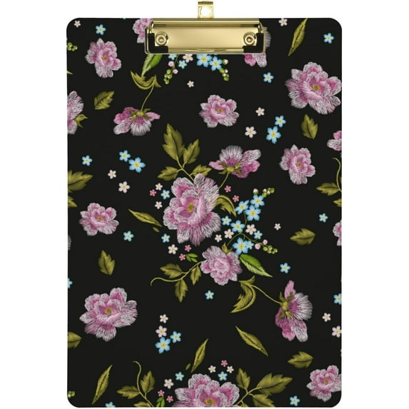 Coolnut Wildflowers Clipboard A4 Standard Size Decorative Clipboard with Low Profile Metal Clip for Students Men Women Classroom and Office Gifts