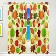 thumbnail image 1 of Coolnut Window Curtain Panels Autumn Colorful Leaves Grommet Top Room Darkening Thermal Insulated Blackout Window Treatment Drapes 2 Panels W55 x L84 In, 1 of 6