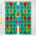 thumbnail image 1 of Coolnut Window Curtain Panels Colorful Shiny River Fish Scales Grommet Top Room Darkening Thermal Insulated Blackout Window Treatment Drapes 2 Panels W55 x L84 In, 1 of 6