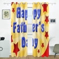 thumbnail image 1 of Coolnut Window Curtain Panels Drapes Happy Father's Day Stars Thermal Insulated Blackout Grommet Printed Window Curtain 2 Panels 84x55 in for Living Room Bedroom, 1 of 5