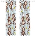 thumbnail image 1 of Coolnut Window Curtain Panels Monkey and Banana Vines Grommet Top Room Darkening Thermal Insulated Blackout Window Treatment Drapes 2 Panels W55 x L84 In, 1 of 6