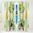 thumbnail image 1 of Coolnut Window Curtain Panels Palm Branches Toucans Grommet Top Room Darkening Thermal Insulated Blackout Window Treatment Drapes 2 Panels W55 x L84 In, 1 of 6