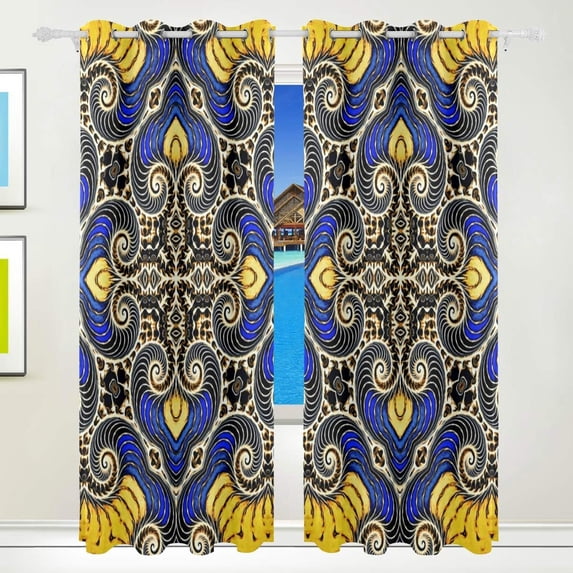 Coolnut Window Curtain Panels Style of Psychedelic Mosaic Grommet Top Room Darkening Thermal Insulated Blackout Window Treatment Drapes 2 Panels W55 x L84 In