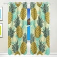 thumbnail image 1 of Coolnut Window Curtain Panels Tropical Leaves Pineapples Grommet Top Room Darkening Thermal Insulated Blackout Window Treatment Drapes 2 Panels W55 x L84 In, 1 of 6