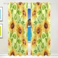 thumbnail image 1 of Coolnut Window Curtain Panels Watercolor Sunflowers On Yellow Grommet Top Room Darkening Thermal Insulated Blackout Window Treatment Drapes 2 Panels W55 x L84 In, 1 of 6