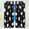 thumbnail image 1 of Coolnut Window Curtain Panels White Cats with Paw Grommet Top Room Darkening Thermal Insulated Blackout Window Treatment Drapes 2 Panels W55 x L84 In, 1 of 6
