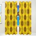 thumbnail image 1 of Coolnut Window Curtain Panels Yellow Sunflower Pattern Grommet Top Room Darkening Thermal Insulated Blackout Window Treatment Drapes 2 Panels W55 x L84 In, 1 of 6