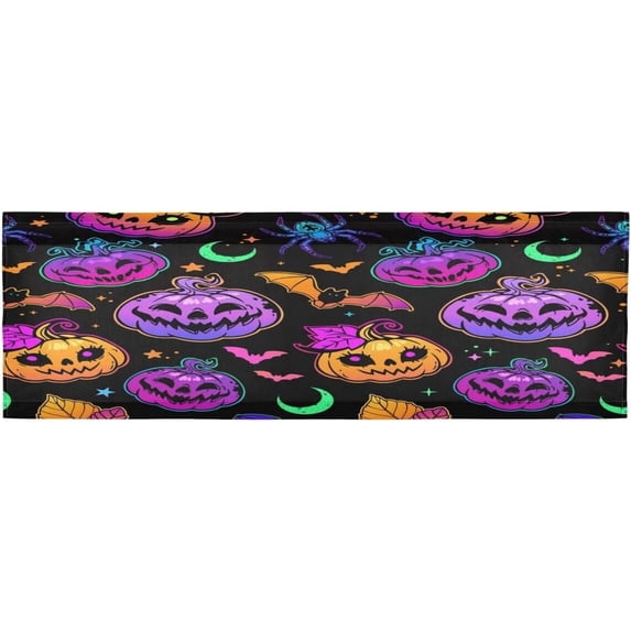 Coolnut Window Valance -Halloween Pumpkin Purple Kitchen Curtain - Curtains Rod Pocket Blackout Valance Topper Curtains for Kitchen Bathroom, 1 Panel, 54x18in Home Decor