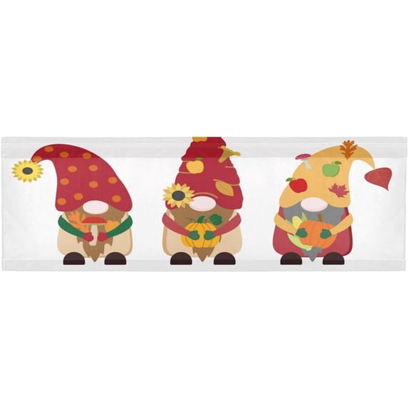 Coolnut Window Valance -Thanksgiving Harvest Gnome Kitchen Curtain - Curtains Rod Pocket Blackout Valance Topper Curtains for Kitchen Bathroom, 1 Panel, 54x18in Home Decor