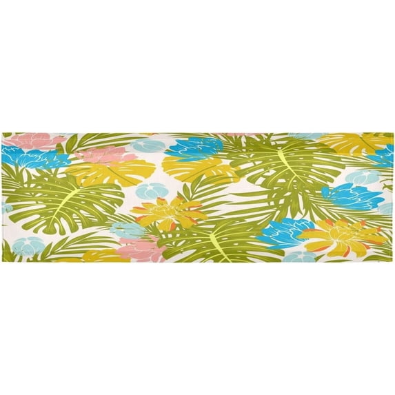 Coolnut Window Valance -Tropical Leaves Kitchen Curtain - Curtains Rod Pocket Blackout Valance Topper Curtains for Kitchen Bathroom, 1 Panel, 54x18in Home Decor