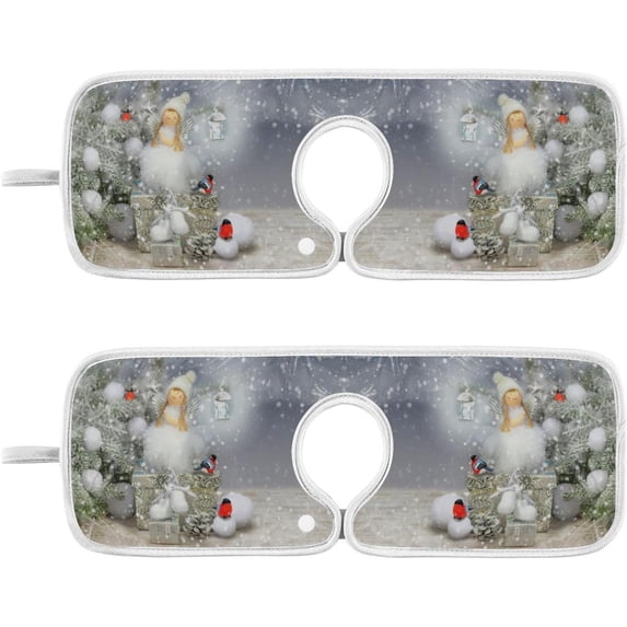 Coolnut Winter Angel Gifts Sink Splash Guard for Faucet 2 Packs Faucet Absorbent Mats, Christmas Tree Faucet Handle Drip Catcher Quickly Drying Mat for Kitchen Counter Bathroom, 14.9"x5.5"